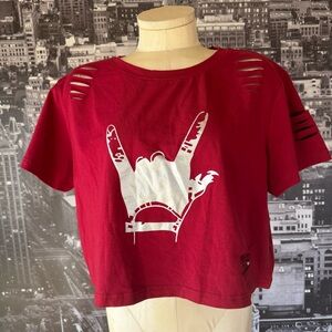 NWT Sweaty Rocks red cropped top
